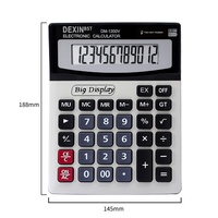 HAPPY 12 bits grande calculatrice graphique scientifique de bureau DM1200V double alimentation solaire solaire bureau financier en plastique