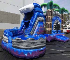 زحليقة مائية للأطفال بتصميم استوائي، ألعاب قابلة للنفخ، قلعة نطاطة، منزل قفز للأطفال الصغار - Product Image 4