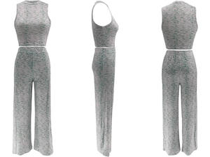 Completi Sportivi Casual da Donna 2 Pezzi: Top Corto e Pantaloni a Gamba <span class=keywords><strong>Larga</strong></span> Coordinati - Tute Fitness 2026 - Product Image 5