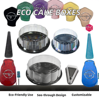 Boîte à gâteau en mousse ronde à étages de 3 à 14 pouces, boîte d'emballage transparente pour gâteau chiffon, boîte en plastique pour la cuisson et l'emballage