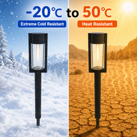 Lampe solaire LED moderne à poteau haut pour aménagement paysager, IP65, acier inoxydable, 15LM, 2700K, résistante aux intempéries, éclairage de chemin extérieur