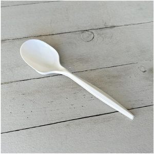 Plataforma de acampada de 4.86 pulgadas Cuchara de Sopa Desechable Blanca de Peso Medio, Cubiertos de Polipropileno, 1000 Unidades por Caja - Product Image 3