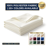 Serviettes en tissu polyester blanches, lavables, avec bords ourlés, pour restaurant/mariage/hôtel