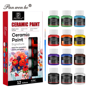 Set de Pintura para Cerámica Multicolor Vibrante de 12 x 25 ml (0.84 US Fl.oz), Pintura para Dibujo en Cerámica No Tóxica para Proyectos de Arte y Manualidades DIY - Product Image 2