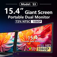 Monitor Triple para Portátil de 15.6 Pulgadas IPS, Pantalla Derecha con Rotación de 180°, Plug and Play para Portátiles de 15.6-17.3 Pulgadas con Windows/Mac (M1/M2/M3) Pro/Max-S3 USB-C HD