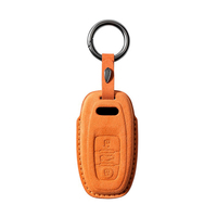 Housse/étui pour clé de voiture en daim pour Audi A4L, A6L, A8L, Q5, Q7, étui de protection pour clé de voiture en cuir véritable, vente en gros directe de la source