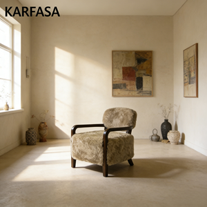 <span class=keywords><strong>Poltrona</strong></span> Moderna in Stile Europeo/Americano con Struttura in Legno e Imbottitura in Schiuma, Comoda e Rilassante per Soggiorno/Camera da Letto/Angolo Lettura - Product Image 1