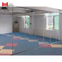 Customized Frameless Glass Partition Clamp Sliding Folding Door Frameless Partition Wall Frameless Movable Glass Partition Wall