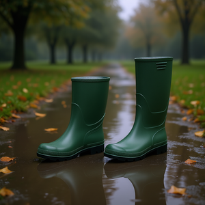 Botas de Lluvia de PVC Verde Ttake, Modelo 41 Tronchetto con Suela Negra - Product Image 3
