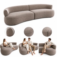 Canapé sectionnel incurvé 2 places en tissu moderne, tendance 2026, OEM, personnalisable, écologique, pour appartement, salon, hôtel