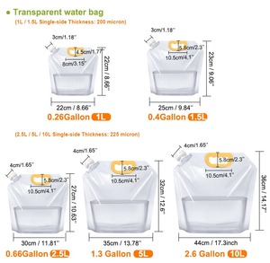 Sac de stockage d'eau pliable personnalisé 5L avec bec verseur, sans BPA, qualité alimentaire, pour le camping en plein air et les situations d'urgence - Product Image 5