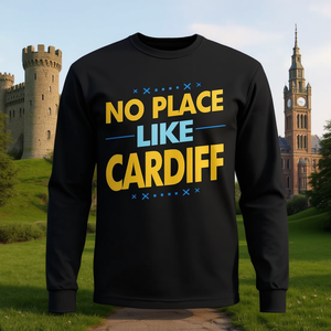 No Place Like Cardiff T-shirt à manches longues, idée cadeau souvenir de voyage - Product Image 3