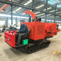 Grande capacité 5 T/H 6145(102HP) Machine de broyeur d'arbre de déchiqueteuse de branche de chenille pour le bois