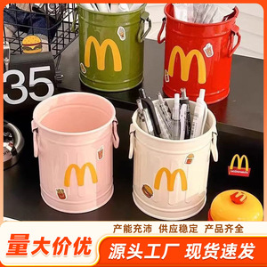 Maimen M – porte-stylo de bureau rond en plastique, rangement mignon pour étudiants, papeterie de bureau, organisateur de pinceaux de maquillage - Product Image 4