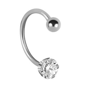 Phẫu thuật Thép + tinh thể thép không gỉ mạ vàng Thông tư Barbell vách ngăn Vòng móng ngựa piercing đồ trang sức - Product Image 5