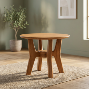Mesa de Comedor Moderna Escandinava de Madera de Teca Sólida Ecológica con Base Escultural de Cuatro Patas para Muebles de Hogar, Apartamento, Hotel, Villa - Product Image 4