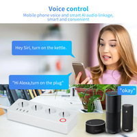 Multiprise intelligente SIXWGH Tuya avec protection contre les surtensions, 4 prises AC + USB, surveillance de la consommation d'énergie via application Wi-Fi, compatible avec Alexa et Google