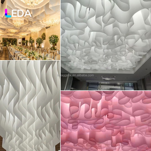 Decoración Colgante de Techo con Papel Texturizado Francés Personalizado LEDA, Ondulado, Blanco, para Bodas, Banquetes y Eventos - Product Image 5