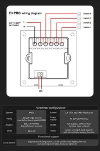 Interruptores <span class=keywords><strong>de</strong></span> Pared Inteligentes Tuya <span class=keywords><strong>de</strong></span> 3.5 Pulgadas 2026, 100-240VAC, Zigbee Wi-Fi, 4 Vías, Material <span class=keywords><strong>de</strong></span> PC Android, Estándar del Reino Unido, 10A, Automatización del Hogar - Product Image 4