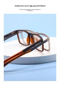 <span class=keywords><strong>Lunettes</strong></span> de lecture noires tendance <span class=keywords><strong>anti</strong></span>-lumière <span class=keywords><strong>bleue</strong></span> pour hommes et femmes, monture TR90, charnière à ressort, branches évidées, vente en gros transfrontalière - Product Image 3