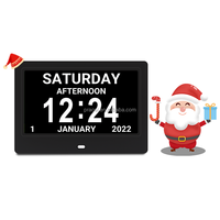 Remote Control Mudah Digunakan 7 "Kalender Jam Hari Digital dengan Bahasa Belanda Dementia Jam Alarm