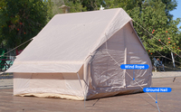 Tente gonflable portable pour le camping familial avec un grand espace, design imperméable pour 4 à 6 personnes, utilisation en extérieur, installation rapide