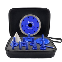 Jeu de lames de scie diamantées 13 pièces pour scie cloche à carreau brasé Kit de coupe-carreaux à chanfreiner à queue triangulaire pour granit