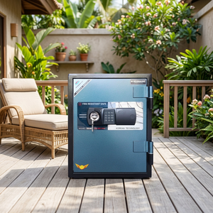 Le coffre-fort HOSHANG HS-56E est fabriqué en acier inoxydable écologique et durable et est résistant au feu et à l'eau. - Product Image 6