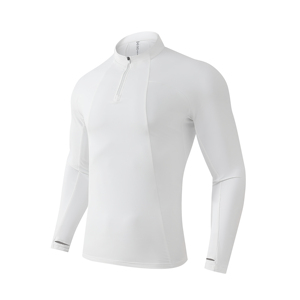 Factory Wholesale & Customizable Unisex Quick-Dry Quarter-Zip Moisture-Wicking, Breathable <b>Mock</b> <b>Neck</b> Long Sleeve Shirts - Product Image 3