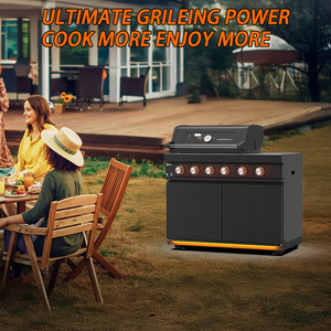 Barbacoa de Gas Boerna de 4 Quemadores con Gabinete, Cocina Exterior Independiente, Cocina Integrada BKQ411001 - Product Image 5