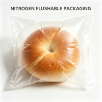 Machine d'emballage automatique horizontale pour sacs à pain, ensacheuse à flux continu avec purge d'azote et impression de date en option