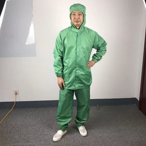 Gi Bán Sỉ 5Mm Sọc Trắng Màu Xanh Hồng Vàng Áo Khoác Chống Tĩnh Điện Phòng Sạch Quần Áo Chống Tĩnh Điện ESD Áo Khoác Và Quần Với Mui Xe - Product Image 3