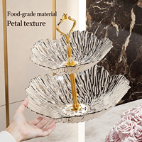 Luxe meerlaags fruitplateau, dessert- en snoepplateau met gouden kroonhandvat voor bruiloften, thuis en afternoon tea