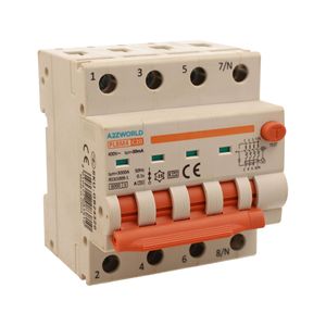 Disjoncteur différentiel RCBO à double levier de type C 4P 4M 6000A 30mA avec diagnostics visuels C20A AC - Product Image 1