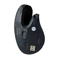 BOSSTON Mouse Gaming V010 tanpa kabel, Mouse Gaming 2.4GHz vertikal gaya 3D pelacakan optik