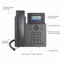 Téléphone IP professionnel GrandStream GRP2601P SIP, Voix HD, Conférence Opus 5 voies, PoE, OS Linux, 2 comptes SIP, Réduction du bruit, Entreprise