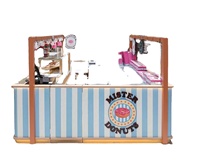 Vitrine de présentation de beignets pour kiosque alimentaire, design de centre commercial, décoration de magasin commercial, personnalisation complète de la pièce