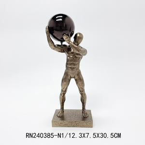 Esculturas para el hogar estatuas figuritas Retro resina artesanía <span class=keywords><strong>personaje</strong></span> estatua estudio creativo vino gabinete decoración Hércules figura - Product Image 4