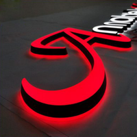 Enseigne lumineuse LED en acrylique pour intérieur, lettres alphabétiques, pour la décoration de voitures et d'entreprises, design personnalisable