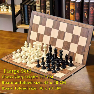 Grand <span class=keywords><strong>jeu</strong></span> <span class=keywords><strong>d</strong></span>'<span class=keywords><strong>échec</strong></span>s pliable 48x48cm, Roi de 95mm, Plateau <span class=keywords><strong>en</strong></span> plastique ABS, Style Staunton, pour Tournoi Professionnel, Entraînement Scolaire et Club, <span class=keywords><strong>Jouet</strong></span> de loisir - Product Image 5