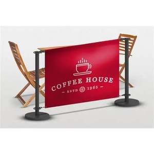 Barrières <span class=keywords><strong>de</strong></span> contrôle <span class=keywords><strong>de</strong></span> foule portables en vinyle pour cafés <span class=keywords><strong>de</strong></span> rue, bannières <span class=keywords><strong>de</strong></span> remplacement, pare-vent publicitaires pour cafés <span class=keywords><strong>de</strong></span> rue - Product Image 1