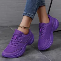 Chaussures de course décontractées pour femmes à largeur étendue, automne/printemps, à bout fermé, amorties, respirantes, légères, à plateforme, à lacets, résistantes aux chocs