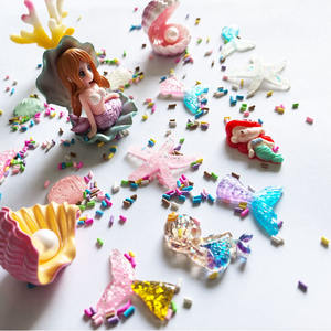 Figurine <span class=keywords><strong>en</strong></span> résine 3D pour enfants, motif sirène, étoile de mer, coquillage, perle, <span class=keywords><strong>à</strong></span> dos plat, breloque de queue, jouet pour pot de <span class=keywords><strong>pâte</strong></span> <span class=keywords><strong>à</strong></span> <span class=keywords><strong>modeler</strong></span>, statue de dessin animé - Product Image 2
