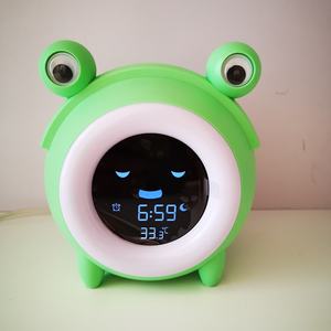 Сменные Мультицветные светодиодные лампы с эмоциями, Музыкальный детский будильник с естественным звуком для сна и сна, фитнес-трекер с лягушкой, будильник - Product Image 1