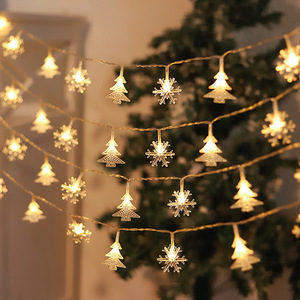 Luces de Navidad a Pilas con Forma de Estrella, Copo de Nieve y Reno, Luces LED con Forma de Árbol, Decoración Interior en Blanco Cálido - Product Image 2