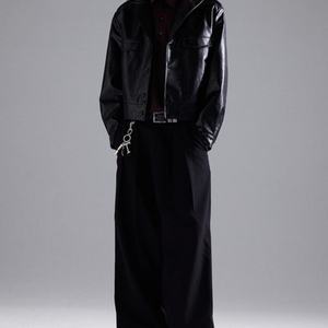 Chaqueta de Motociclista de Cuero PU Estilo Urbano Personalizada para Hombre con Decoración de Botones, Servicio OEM Disponible - Product Image 3