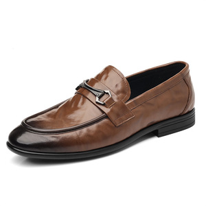 Mocasines de Cuero para Hombre, Sin Cordones, Suela Suave, Zapatos de Vestir para Oficina y Carrera, Color Sólido, Suela de Goma, Forro de Cuero Genuino - Product Image 5