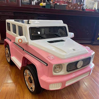 Prix usine rose simili cuir double siège 12V voiture électrique pour enfants