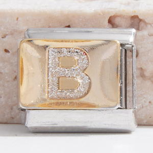 Stainless Steel Rhinestone Letter DIY Modular Bracelet Unisex Jewelry Gift Alphabet Chain - Product Image 2