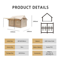 Tente gonflable portable - Personnalisable, tissu Oxford 8.4, deux pièces, salon cabine pour le camping en plein air
